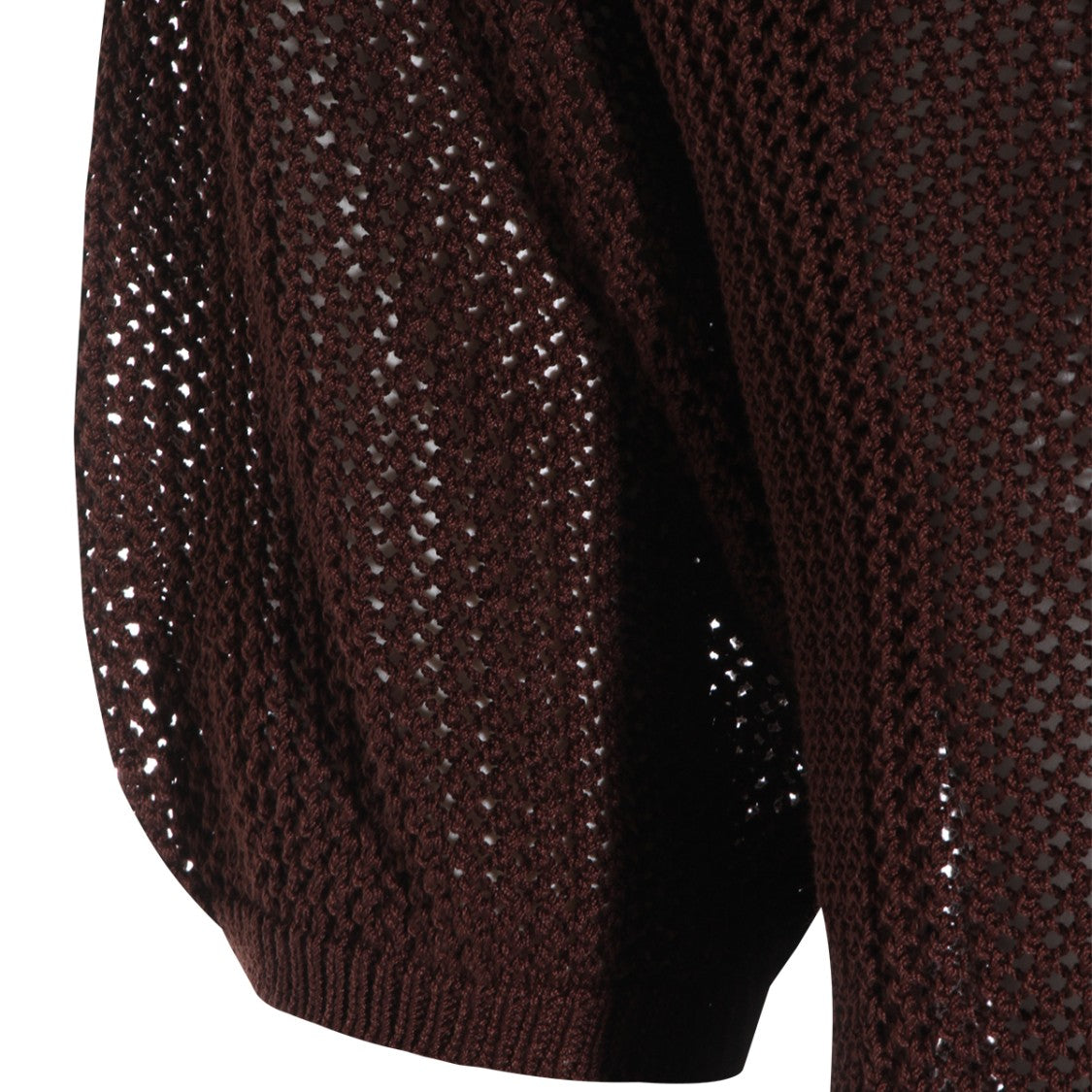 Antonelli Firenze Open-Weave Knitted Sweater With Puff Sleeves