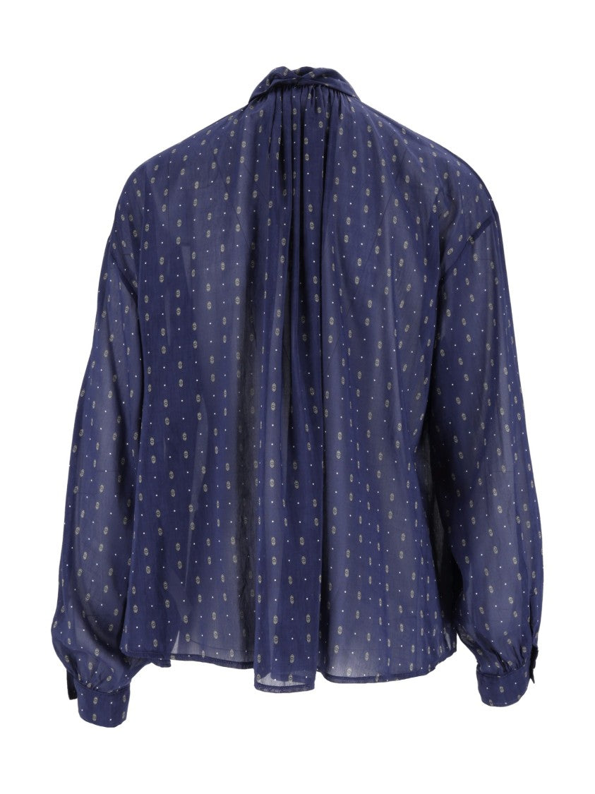Forte Forte Bow Detail Printed Voile Blouse