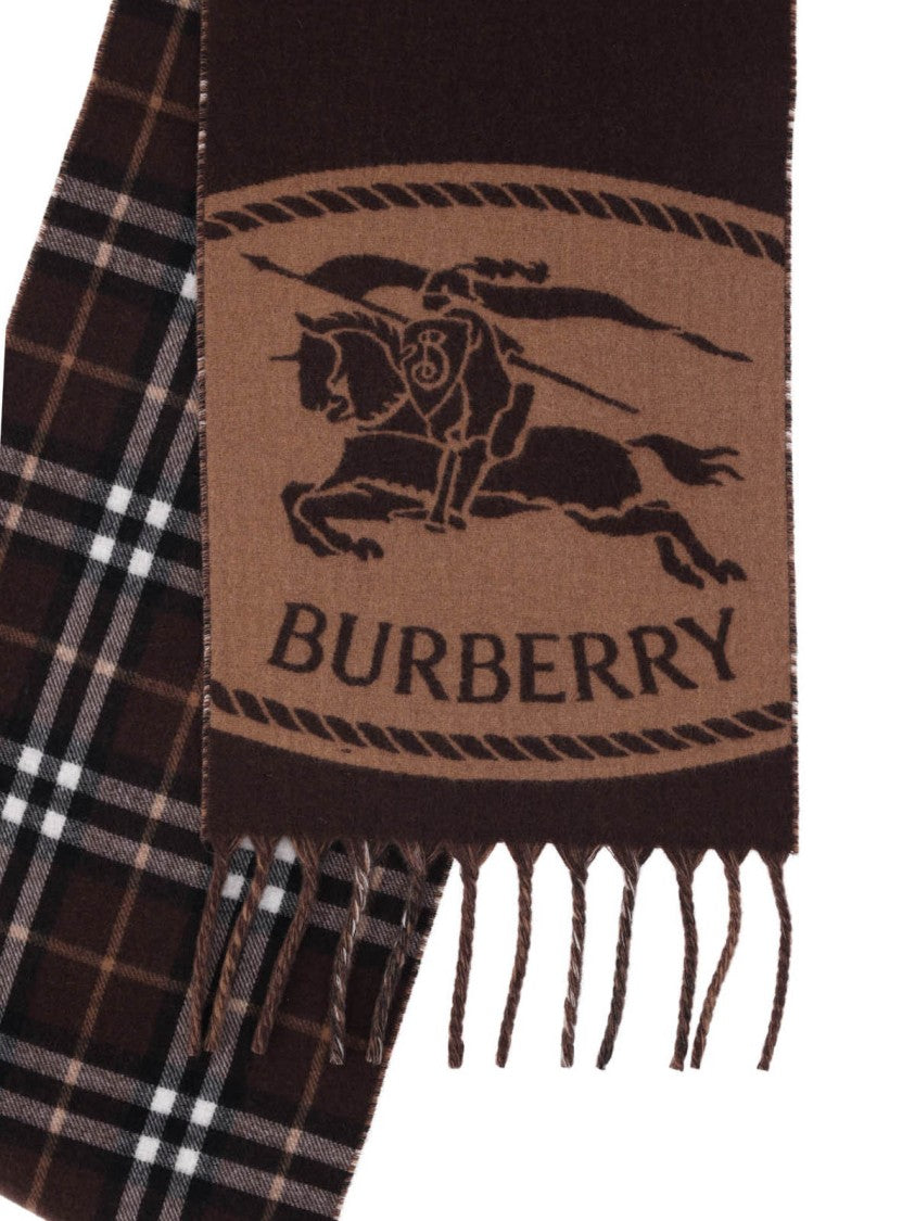 Burberry Reversible Cashmere Scarf With Check Pattern