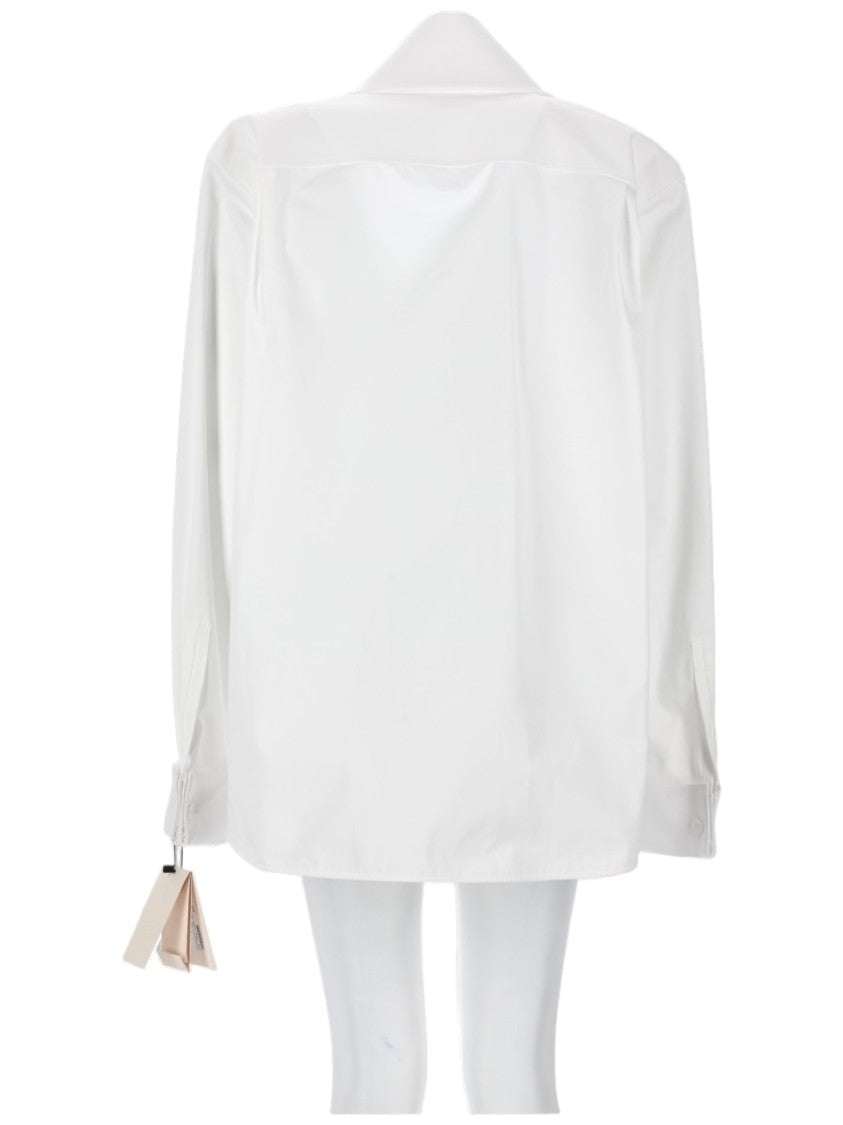 Saint Laurent Poplin Lavallière Bow Collar Cotton Blouse