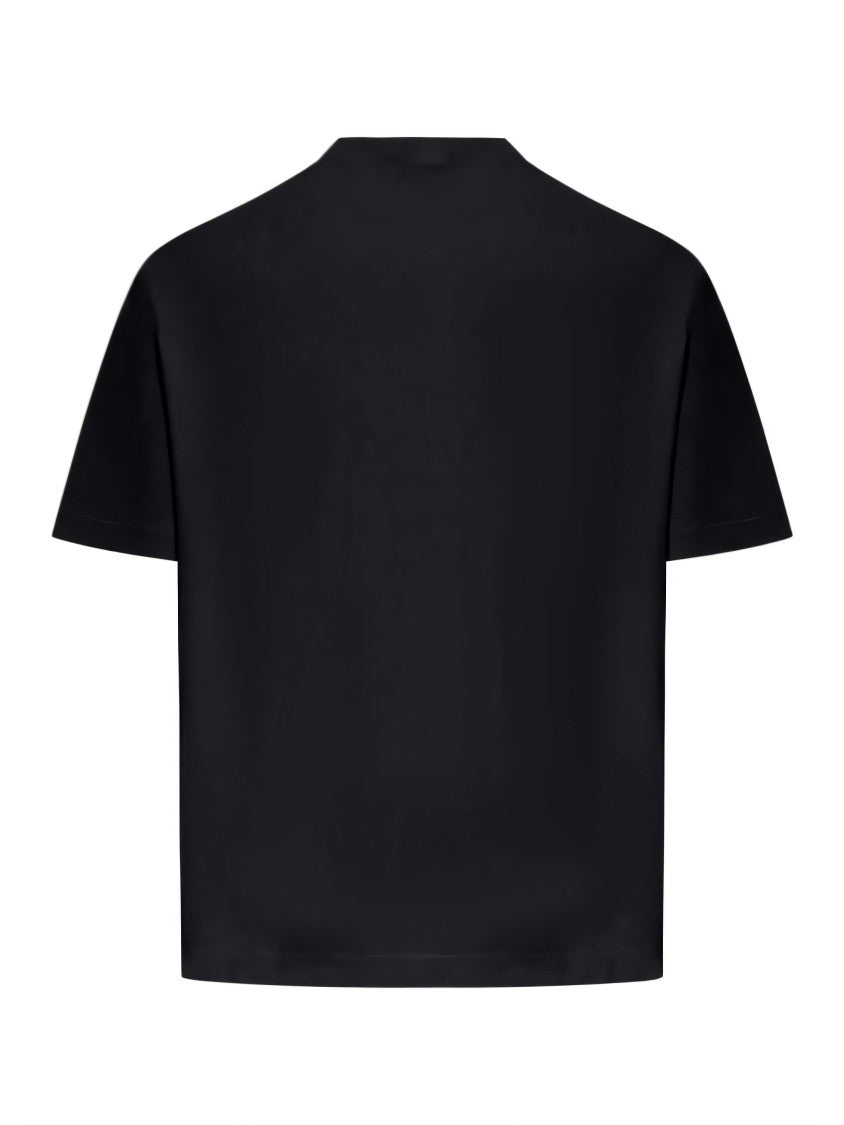 Stone Island Black Short-Sleeved T-Shirt With Logo Patch