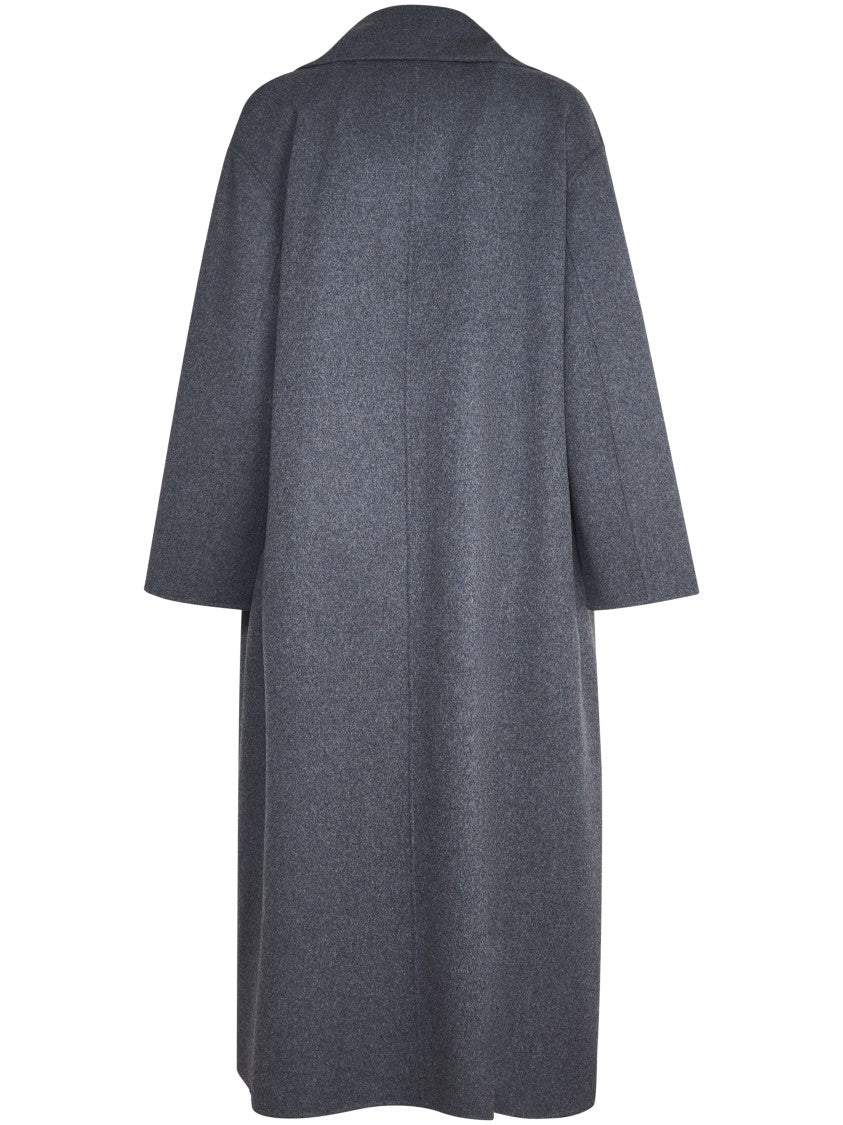 Max Mara Structured Grey Virgin Wool Coat With Clean Lines