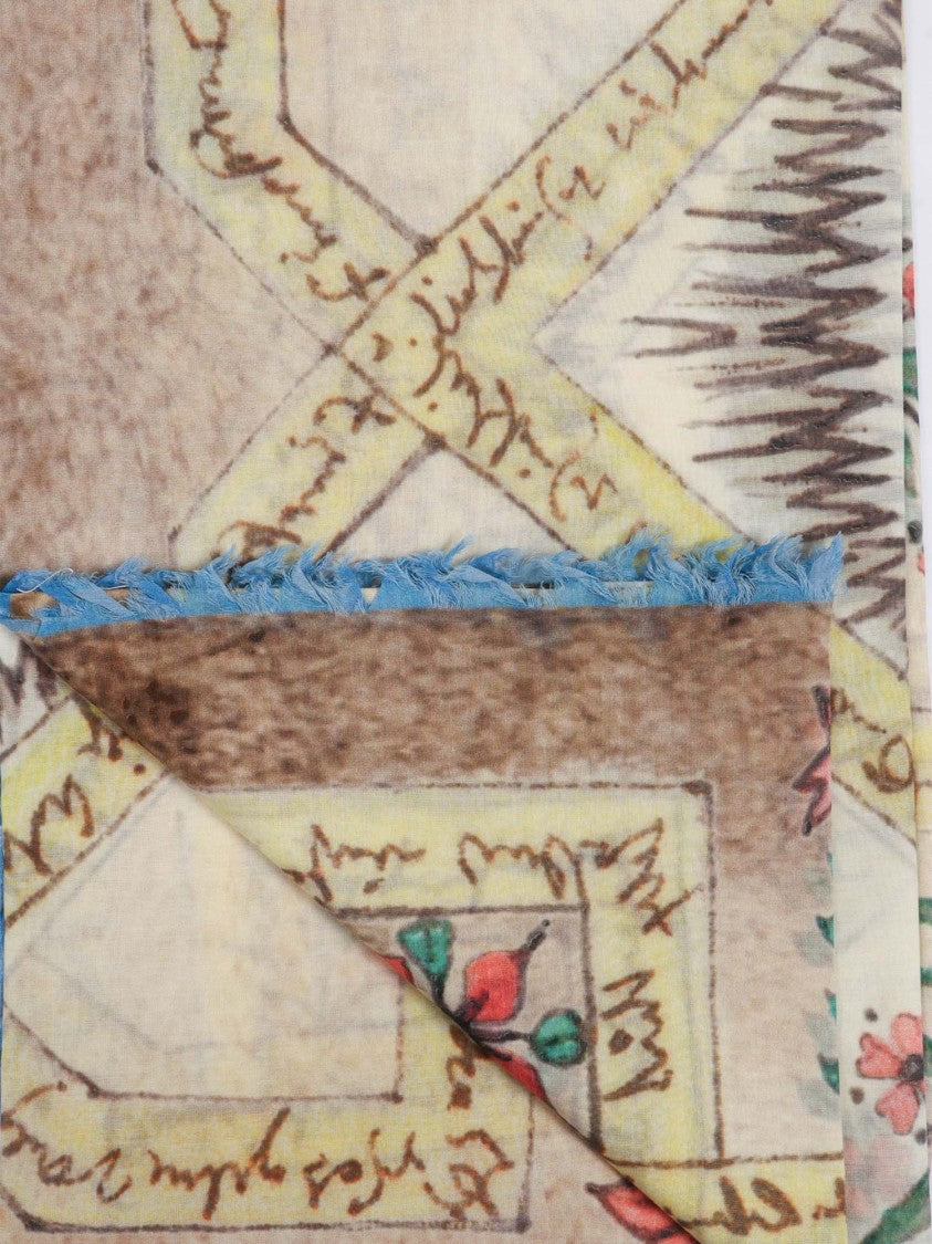 Faliero Sarti Madda Floral Geometric Fringed Scarf