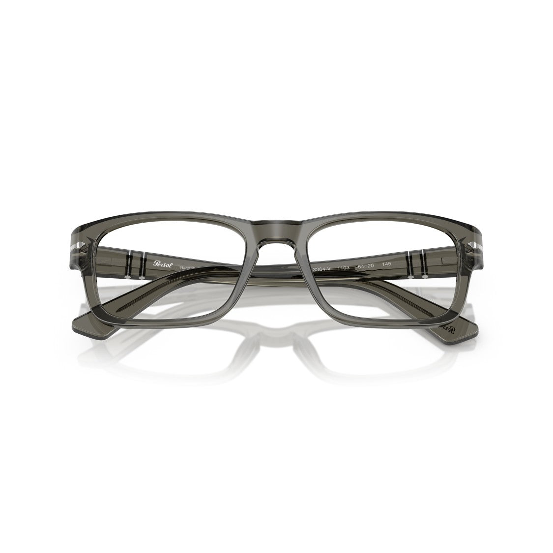 Persol 0Po3364v Translucent Grey Acetate Rectangular Eyeglasses