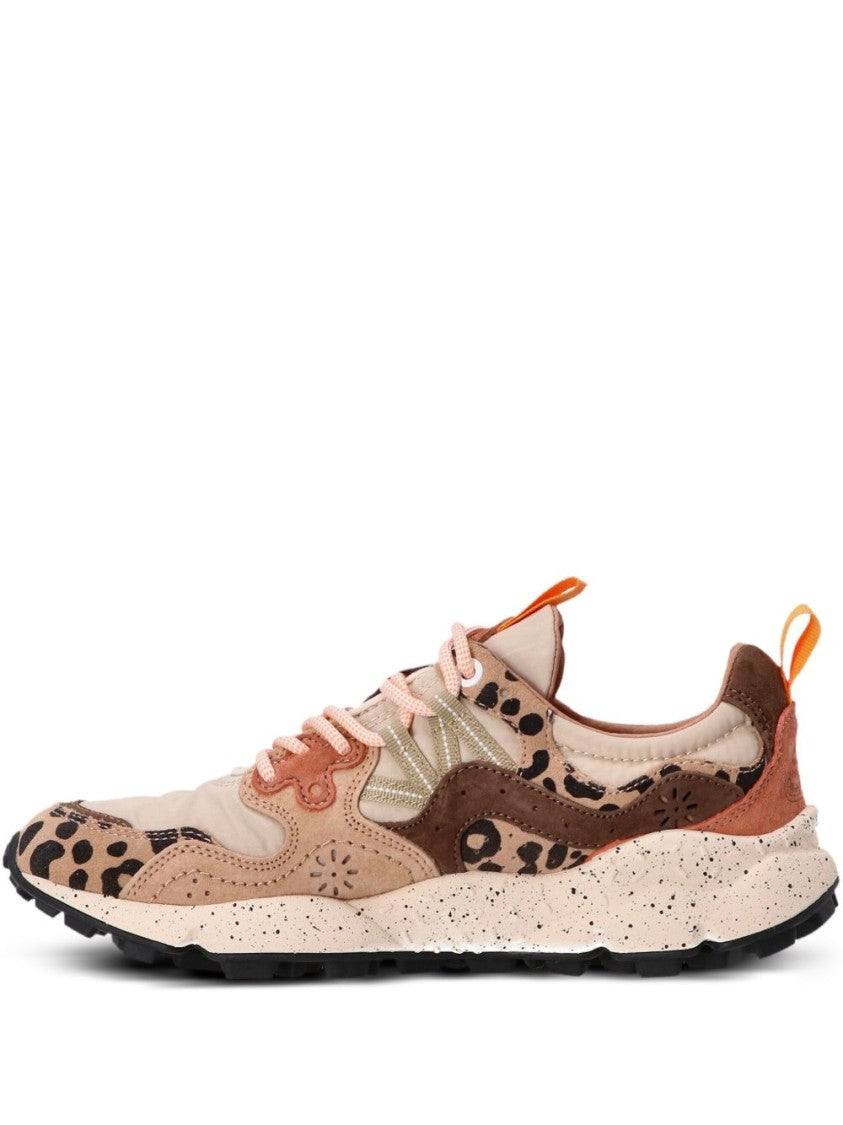 Flower Mountain Sole Sneakers With Leopard Print