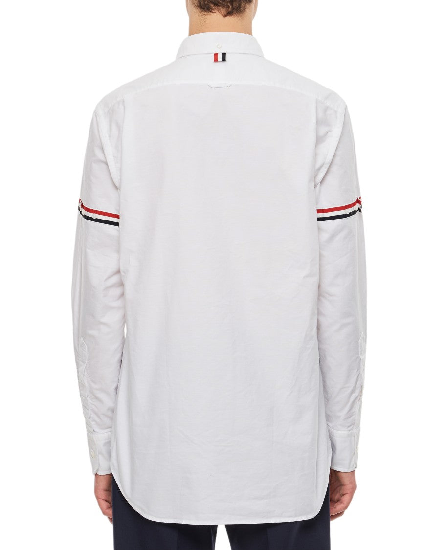 Thom Browne Long-Sleeved Button-Up Shirt With Grosgrain Stripes