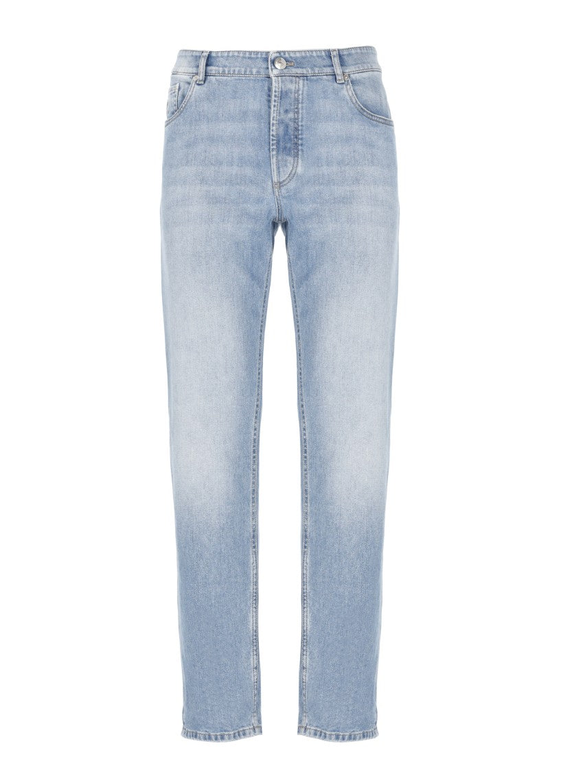 Brunello Cucinelli Light Blue Cotton Jeans