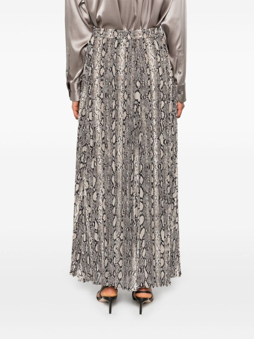 Michael Kors Flowing Mid-Length Snakeskin Pattern Skirt