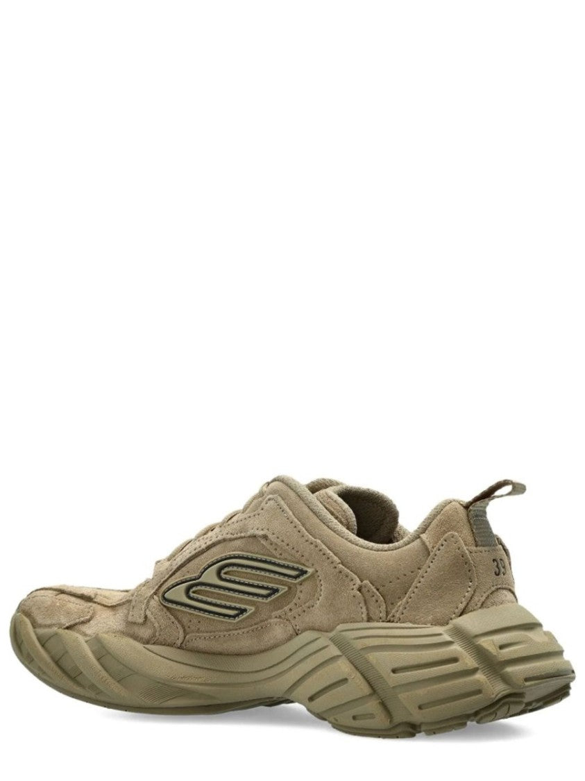 Balenciaga Monday Suede Layered Leather Sneakers