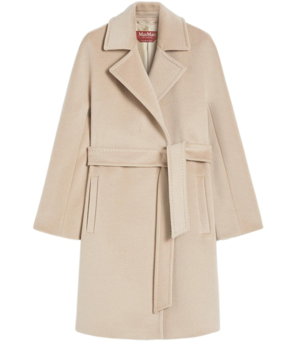 Max Mara Classic Beige Virgin Wool Scire Coat