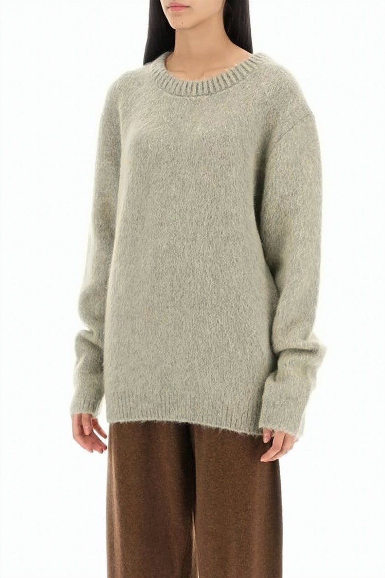Lemaire Soft Fuzzy Knit Sweater With Ribbed Cuffs