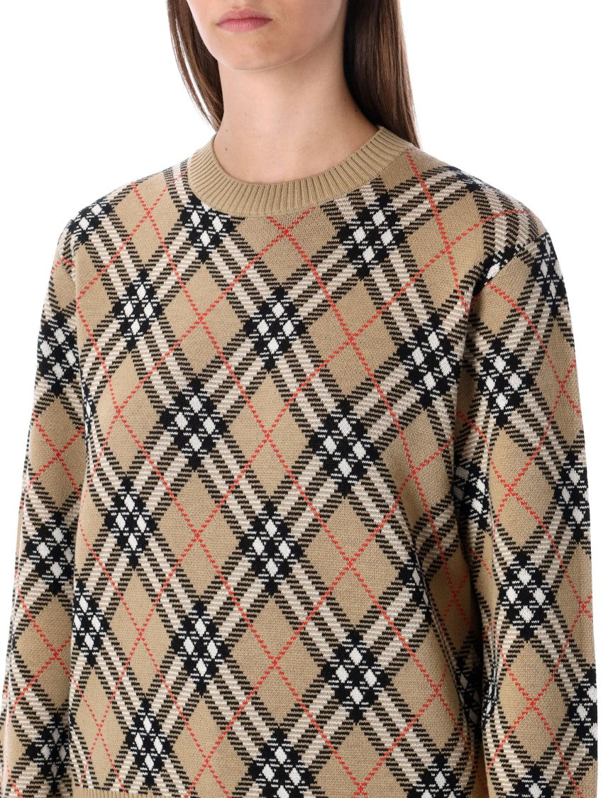 Burberry London Wool Blend Check Sweater