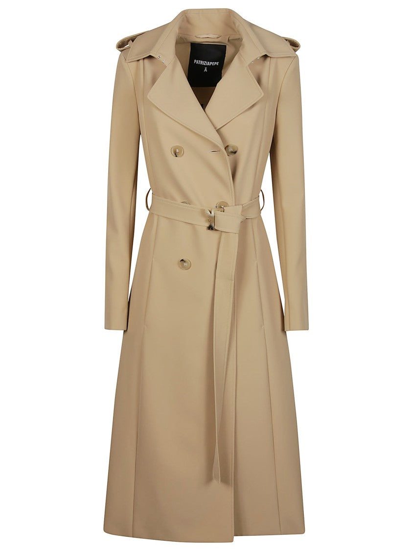 Patrizia Pepe Polyamide Double Breasted Trench Coat