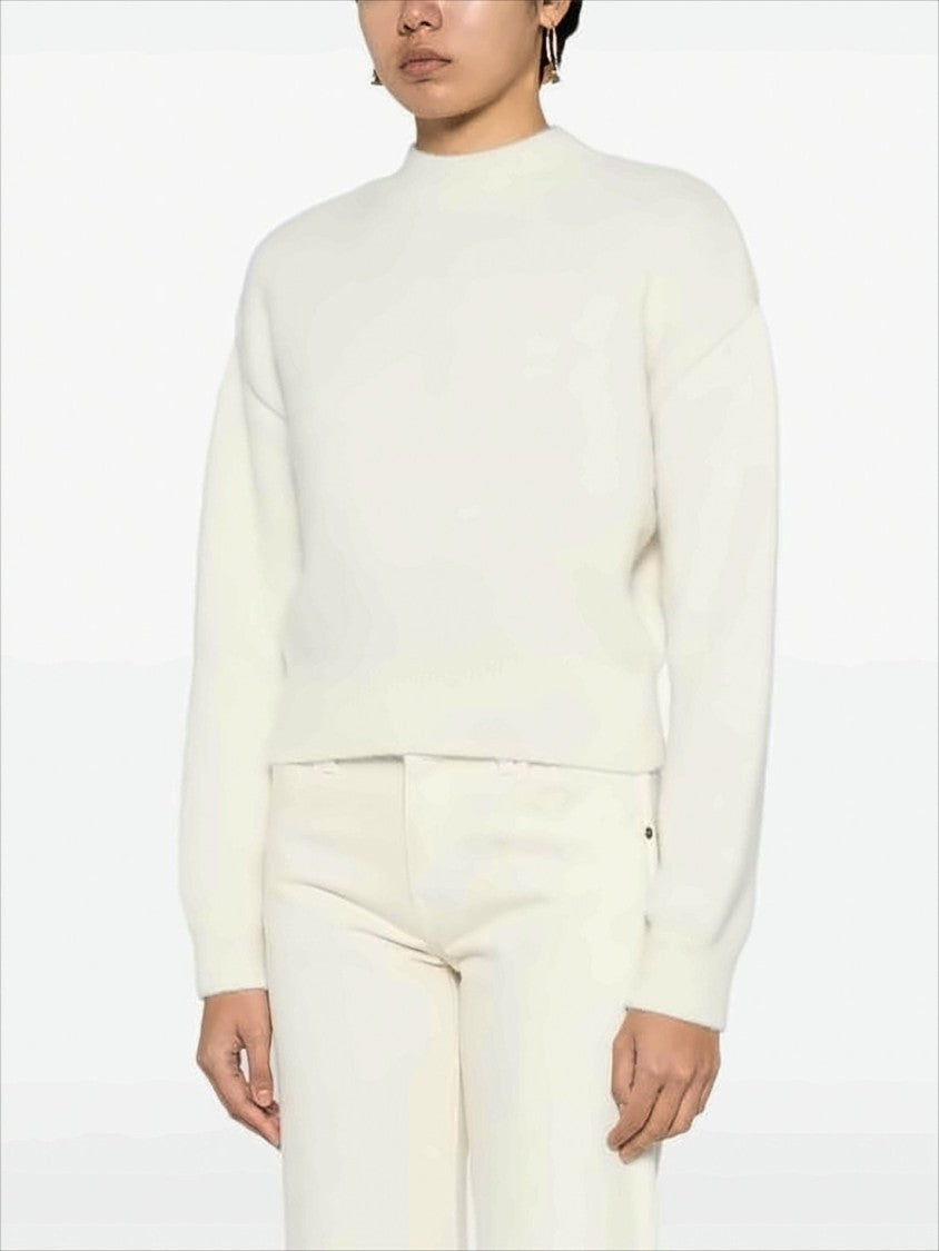 Jacquemus Relaxed Fit Alpaca Blend Sweater With Tonal Logo