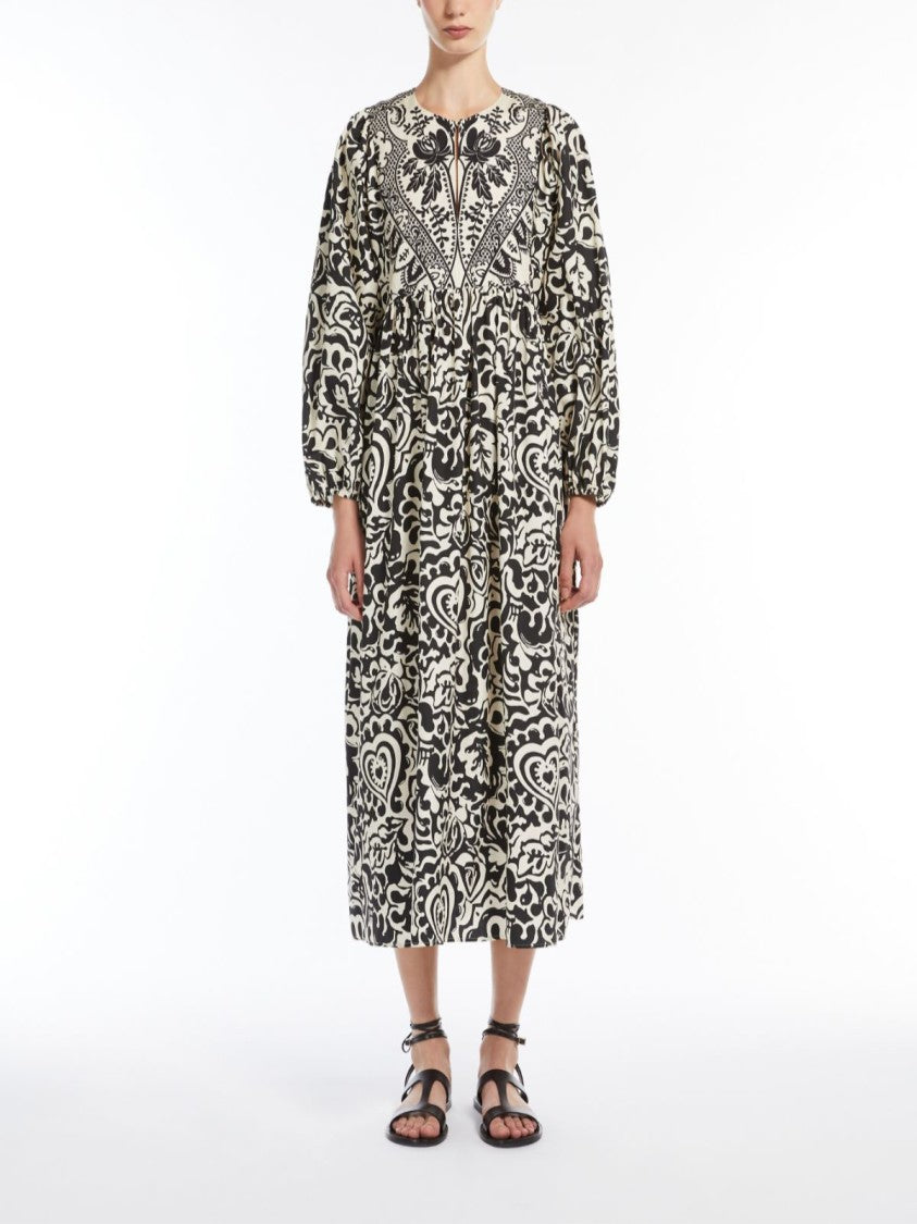 Max Mara Midi Dress In Pure Cotton Poplin