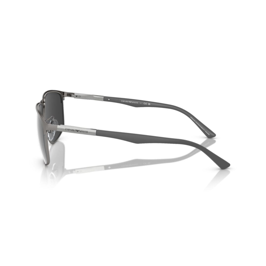 Emporio Armani 2094 Sole Rectangular Frame Sunglasses With Metallic Finish