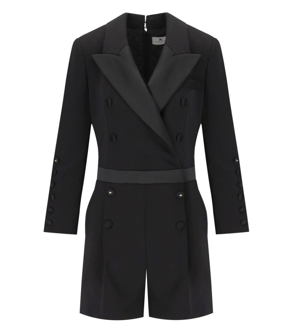 Elisabetta Franchi Black Double-Breasted Jumpsuit