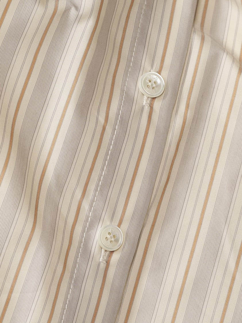Philosophy Di Lorenzo Serafini Vertical Stripe Shirt With Puffed Sleeves