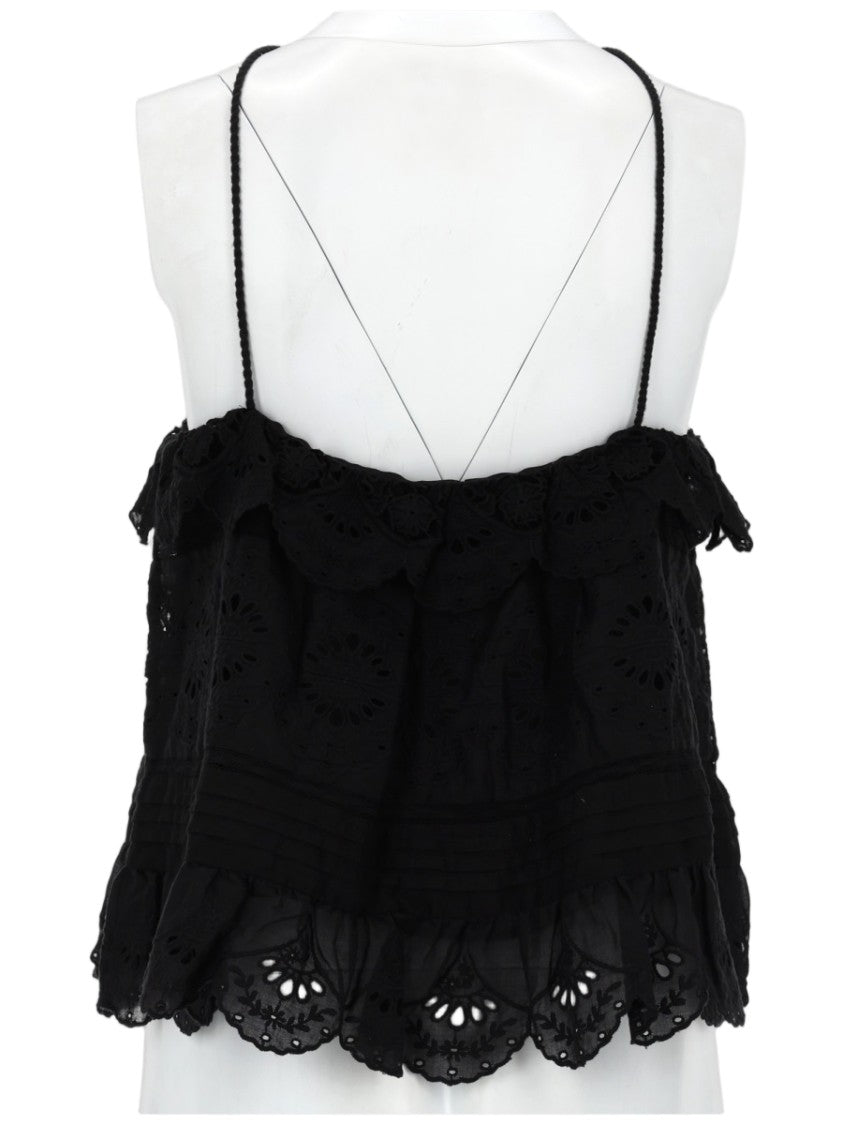 Isabel Marant Étoile Prisha Black Sleeveless Eyelet Top