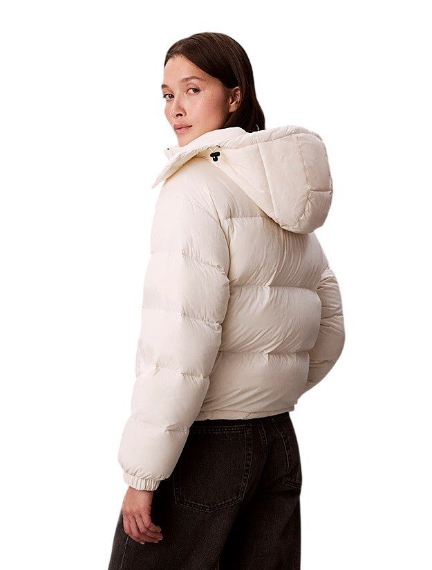 Calvin Klein Cropped Boxy Puffer Coat With Detachable Hood