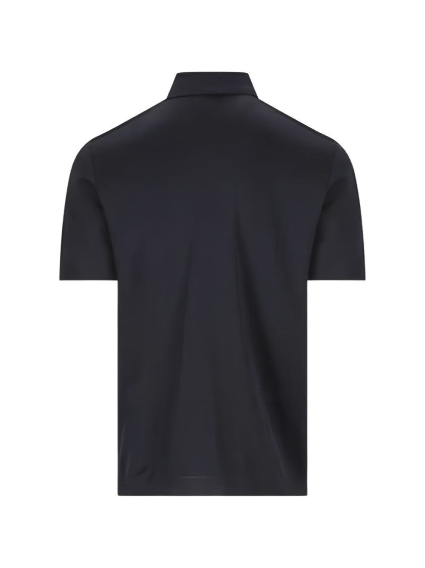 Herno Blue Button Short-Sleeve Polo Shirt