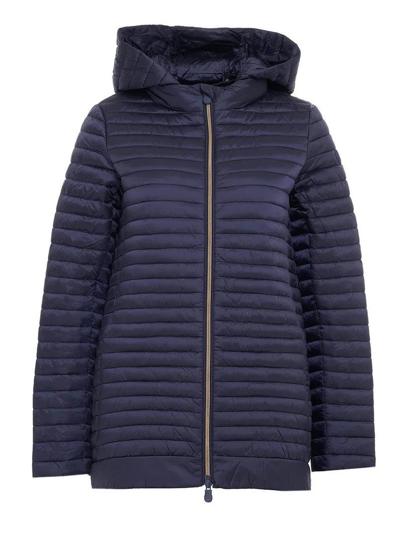 Save The Duck Quilted Hooded Jacket With Full-Length Zipper