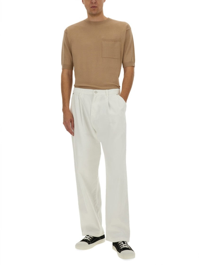 Moschino Relaxed Fit Wool And Silk Short-Sleeved Sweater