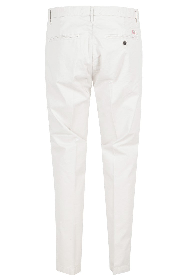 Roy Roger's Cream Conduit French Pockets Belt Loops Cotton-Blend Chino Pants