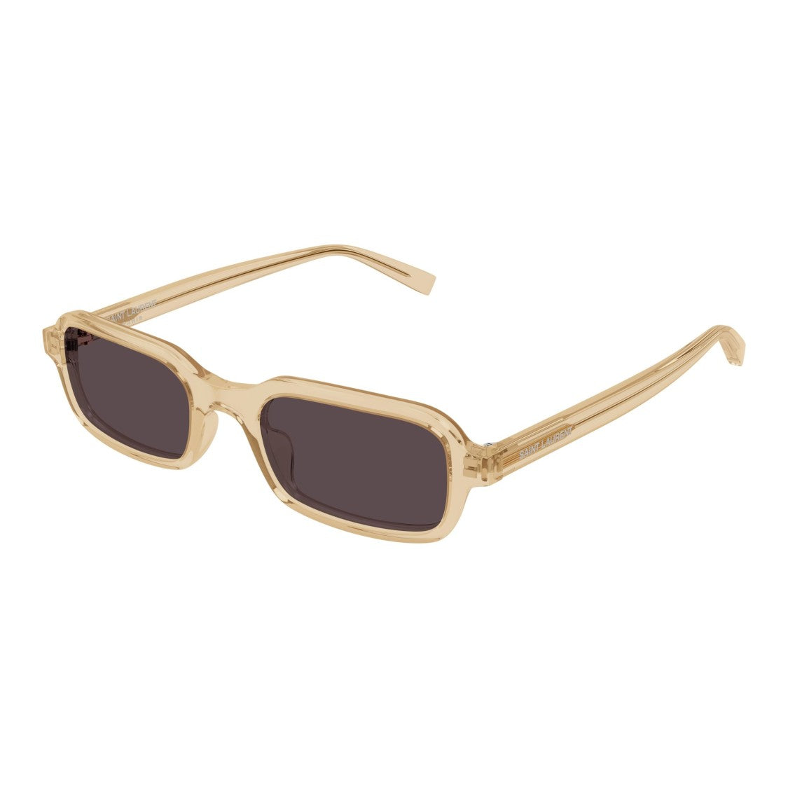 Saint Laurent Translucent Beige Acetate Sunglasses With Dark Lenses
