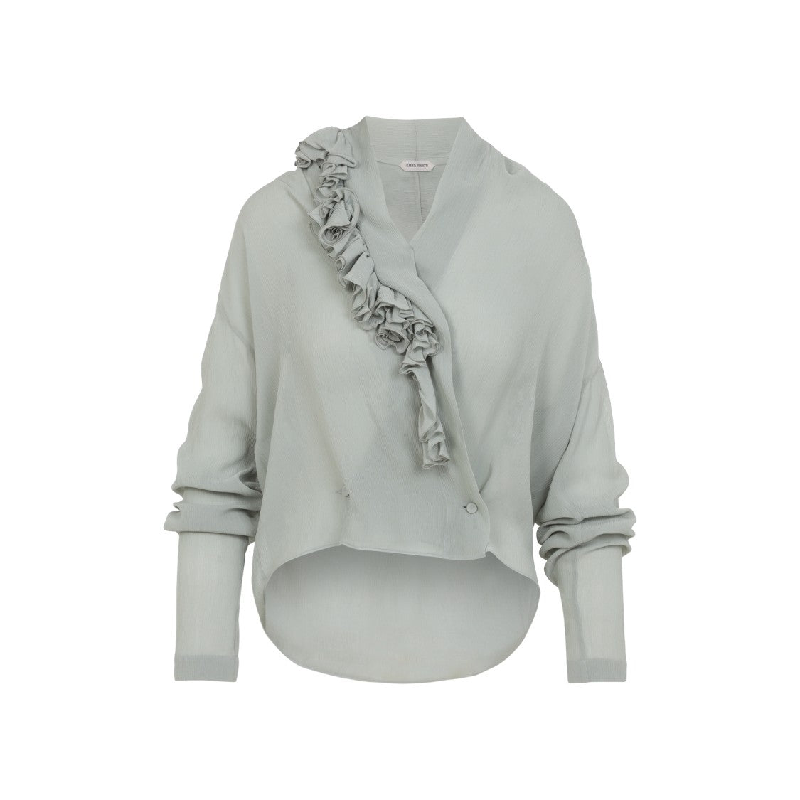 Alberta Ferretti Grey Creponne Blouse