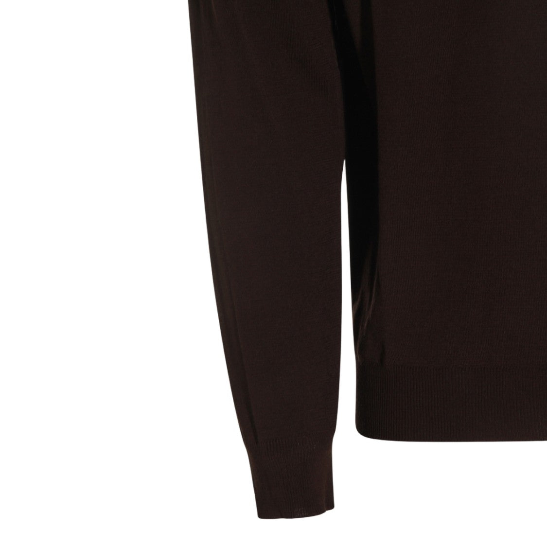 Zanone Brown Fine-Knit Sweater With Classic Crew Neckline