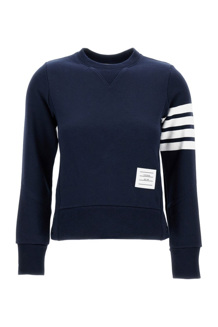 Thom Browne Navy Blue Engineered 4-Bar Cotton Crewneck Sweatshirt