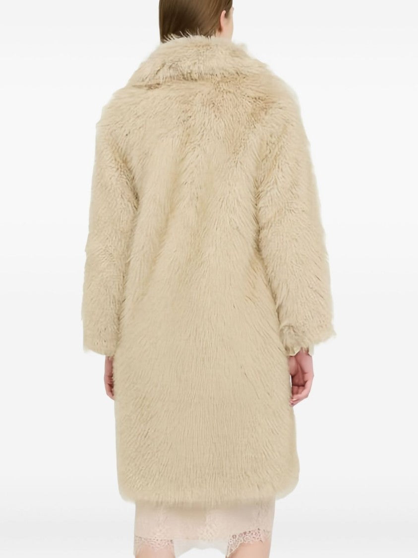 Liu Jo Faux Fur Beige Jacket With Three-Quarter Sleeves