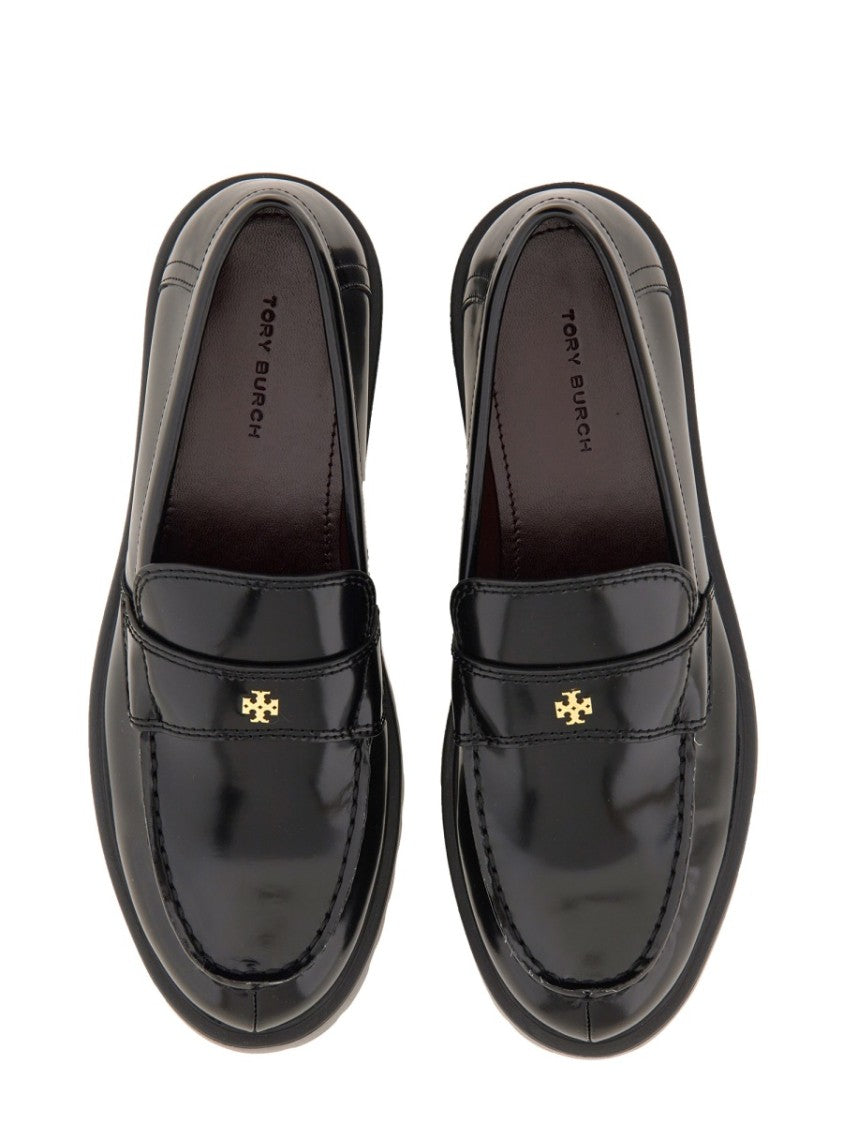 Tory Burch Polished Leather Moccasin Flats