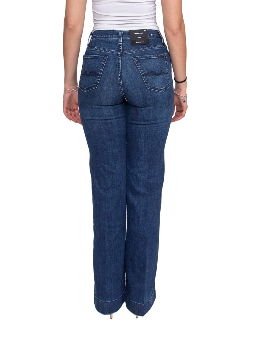 7 For All Mankind Dojo High-Waisted Five-Pocket Wide-Leg Jeans