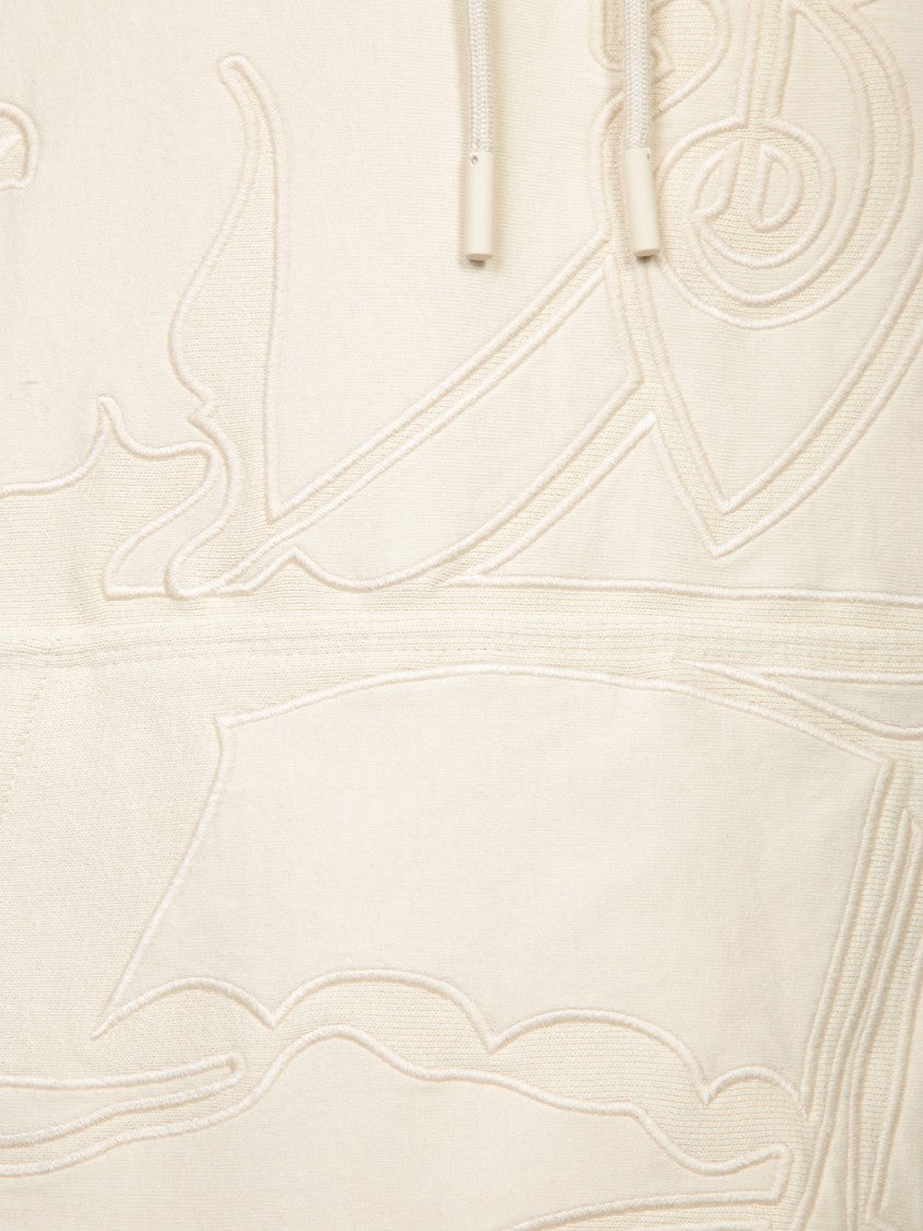 Burberry Relaxed Fit Beige Sweatshirt With Embossed Design