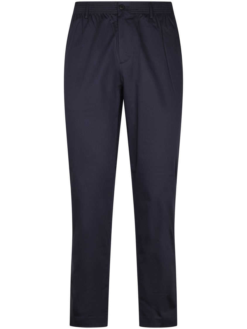 Cellar Door Tapered Fit Deep Blue Trousers With Comfortable Waistband