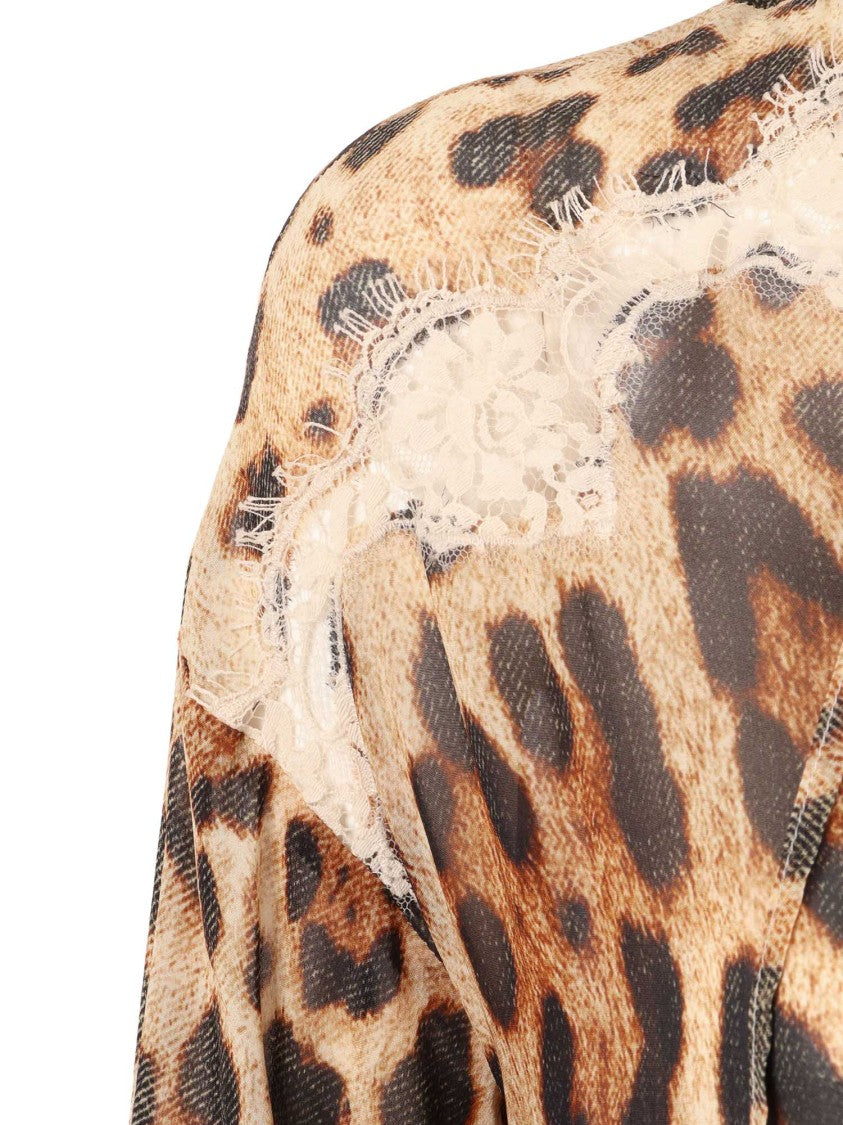 Ermanno Scervino Leopard Print Lace Maxi Dress