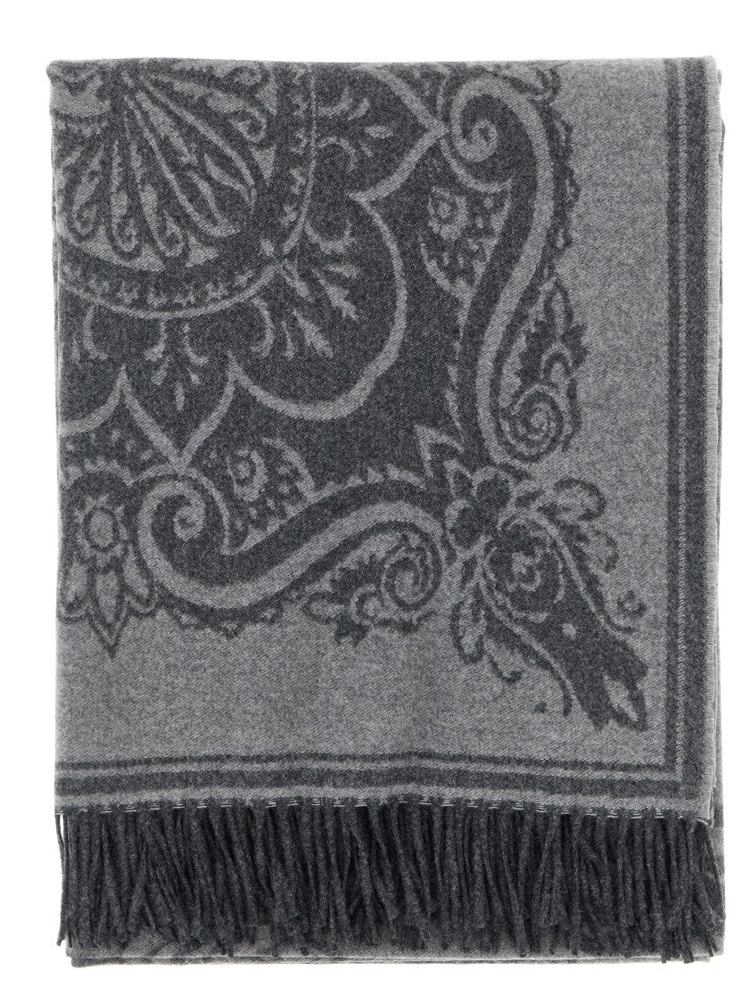 Etro Paisley Pattern Wool And Cashmere Blend Plaid