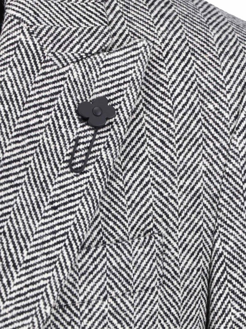Lardini Double-Breasted Grey Virgin Wool Lardini Coat