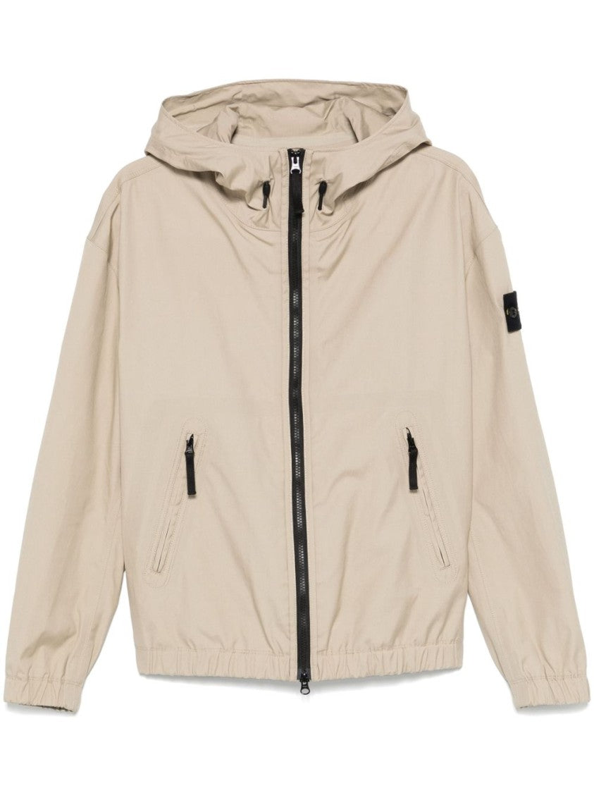 Stone Island Beige Parka With Adjustable Hood