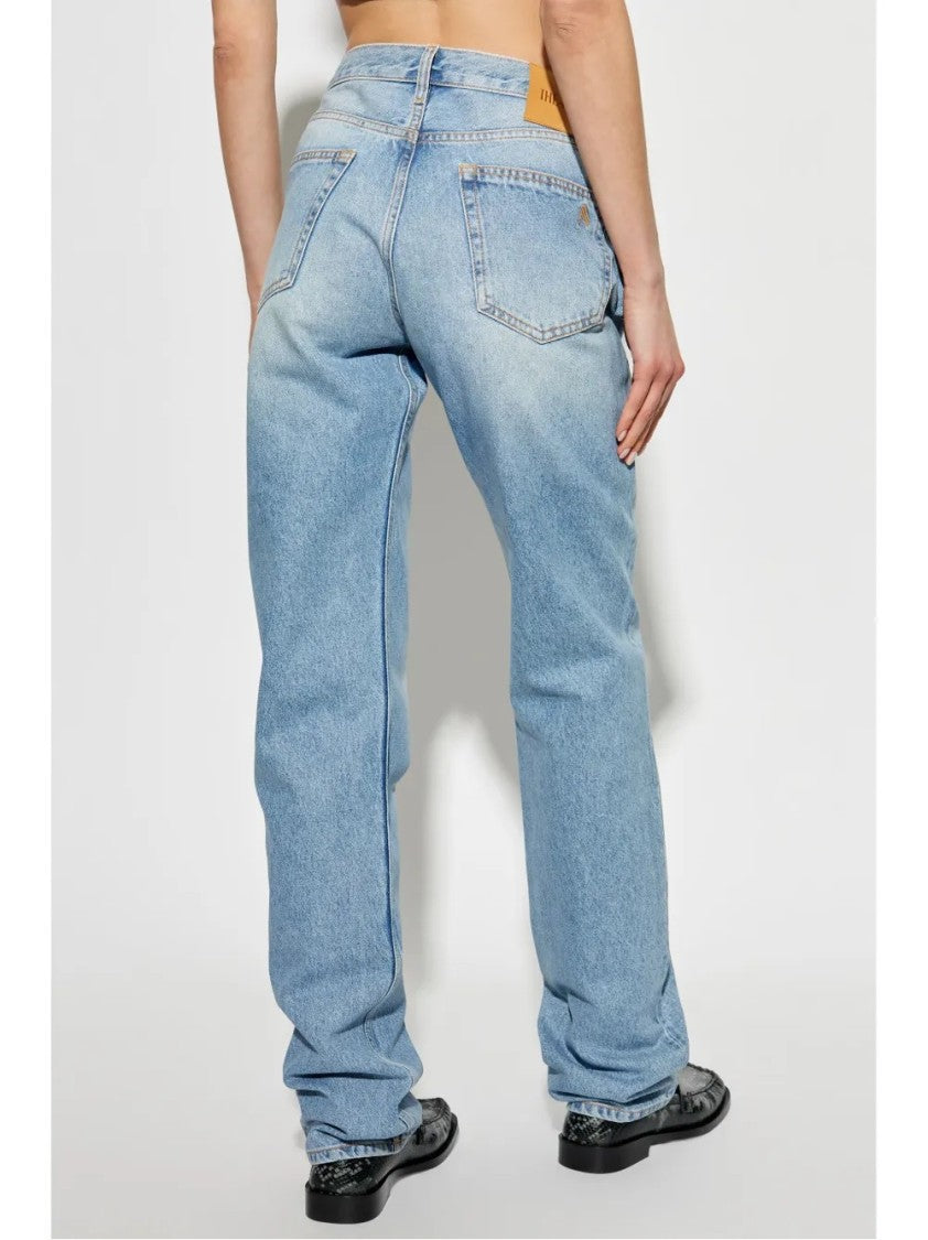 The Attico Relaxed Fit Light Blue Denim Pants