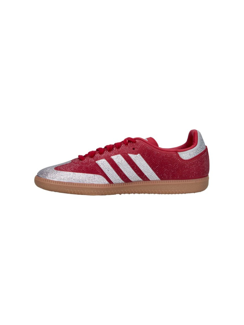 Adidas Red Rhinestone-Embellished Fabric Sneakers