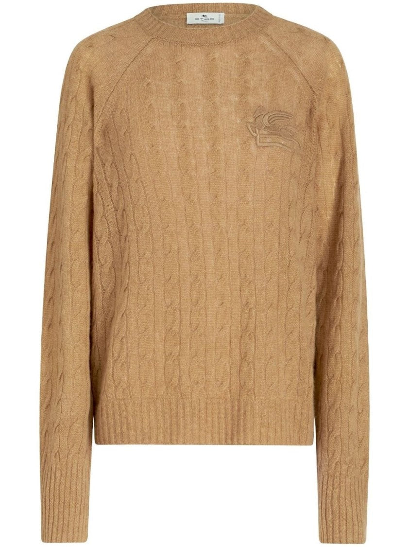 Etro Beige Cable Knit Cashmere Sweater