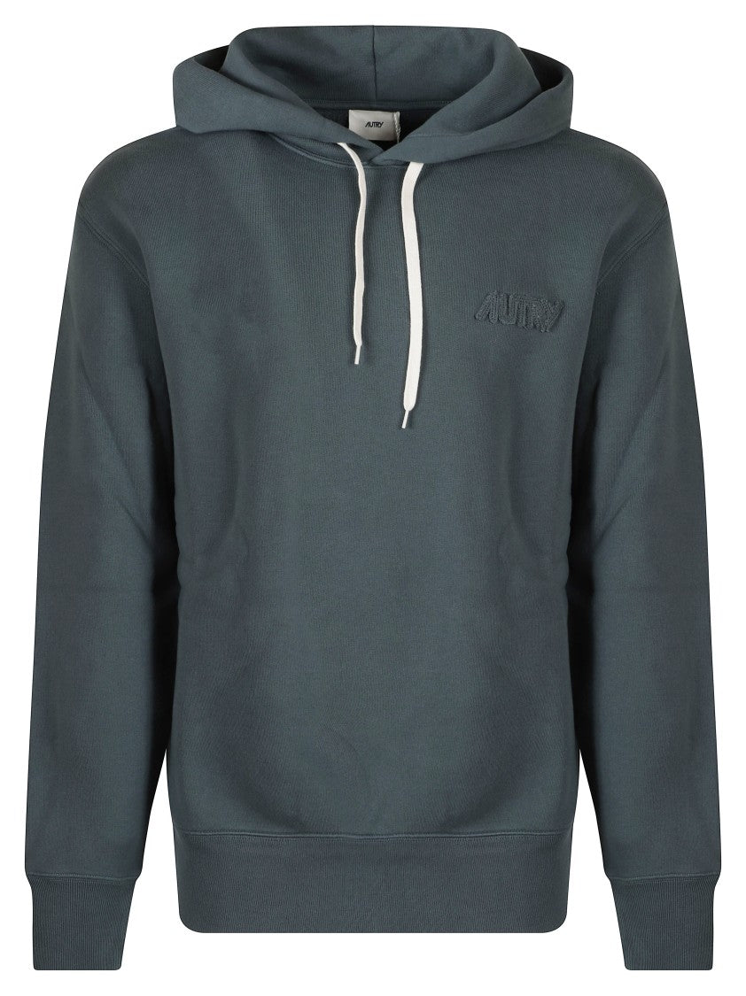 Autry Relaxed Fit Hoodie With Embroidered Logo And Classic Kangaroo Pocket