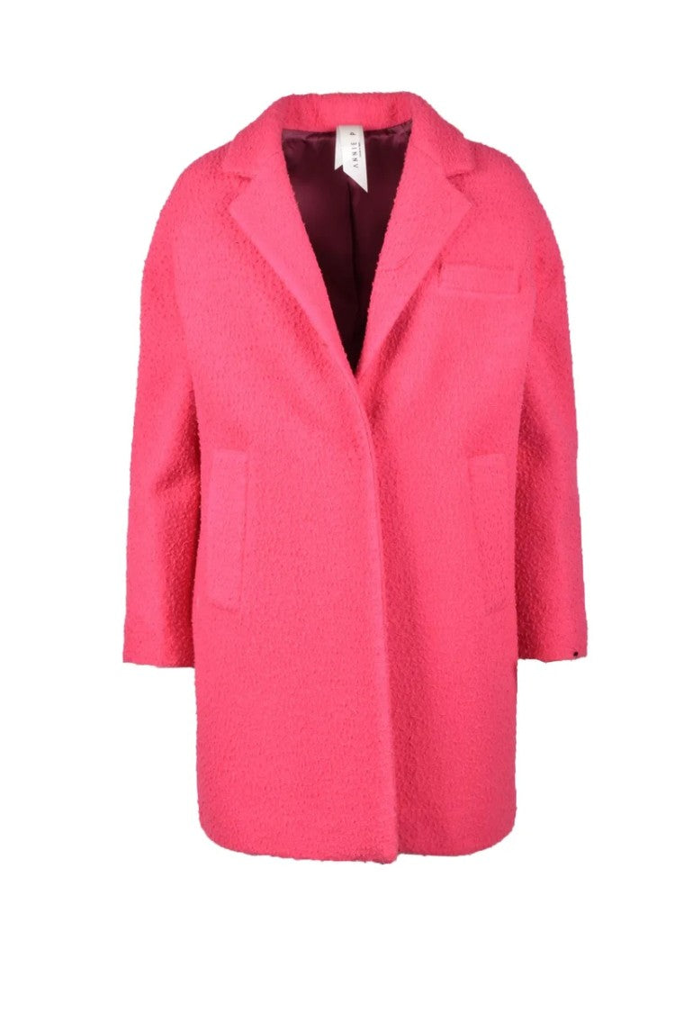 Annie P. Wool Mohair Polyamide Coat - Fuchsia