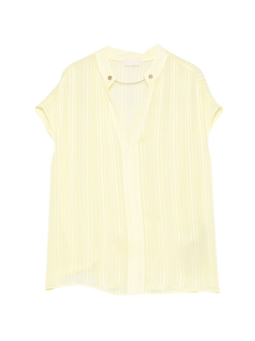 Liu Jo Yellow Chain Detail Stripe Top