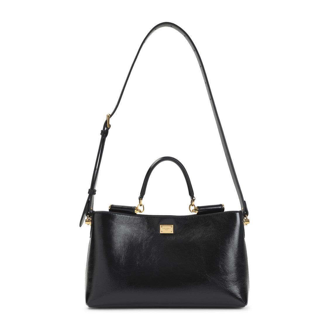 Dolce & Gabbana Black Calf Leather Top Handle Bag