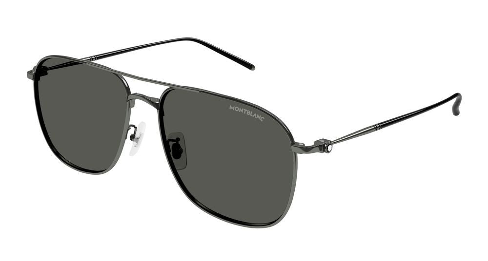 Montblanc Ruthenium Mb0417sa Aviator Titanium Sunglasses