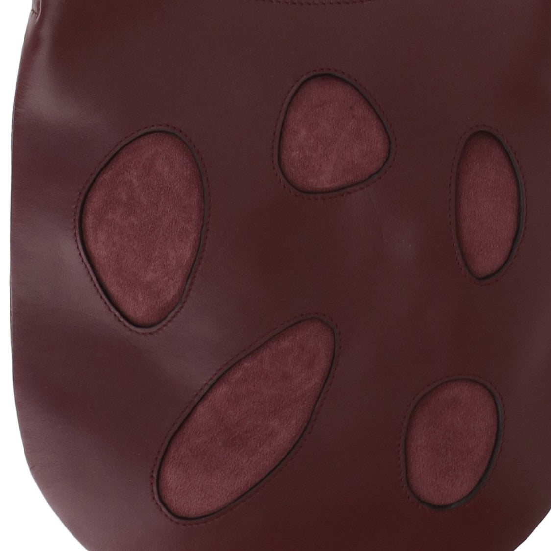 Niccolò Pasqualetti Burgundy Leather Shoulder Bag With Suede Accents